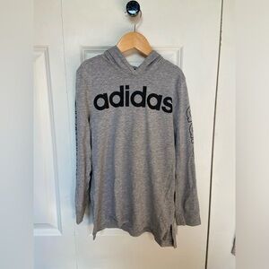 Adidas’s Boys Hooded Lightweight Long Sleeve Shirt with Logo